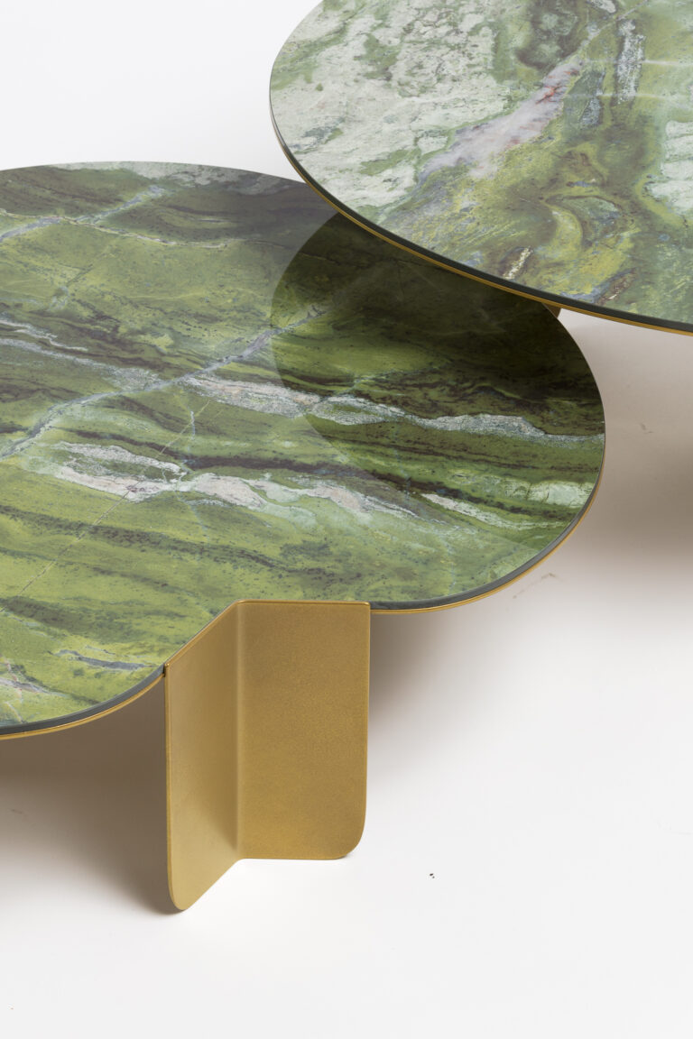 Pollini Home, dettaglio tavolini Monet, Design: Sapiens Design, 2022 (Foto di Davide Bartolai)